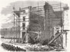 LONDON. Fall of 3 houses, Amherst Rd, Hackney 1862 old antique print picture