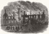 IRELAND. West wing, Queen's College, Cork, burnt down 1862 old antique print