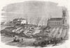NORTHUMBERLAND. Burial of Pitmen nr Earsdon Church 1862 old antique print
