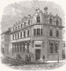 LEICS. The National Provincial Branch, Leicester 1872 old antique print