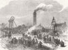 Pelsall Hall Colliery, near Walsall, flooding. Staffordshire 1872 old print