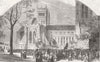 DURHAM. Election-Chairing of Lord Vane 1852 old antique vintage print picture