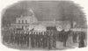 KENT. Arrival of Hearse at Station at Deal 1852 old antique print picture
