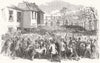 LONDON. Scene of the Catastrophe, Chelsea Hospital 1852 old antique print