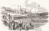 SCOTLAND. Morayshire Railway-station at Lossiemouth 1852 old antique print