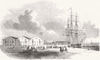 CHESHIRE. Australian emigration dock, Birkenhead 1852 old antique print