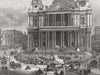 West area of St Paul's Churchyard & Cathedral, London 1874 old antique print