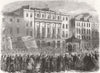 IRELAND. Chairing mayor, completion of his term, Cork 1862 old antique print