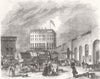 LONDON. Great Western Railway Terminus 1843 old antique vintage print picture