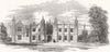 SUFFOLK. Hengrave Hall, seat of Sir Thomas R Gage 1854 old antique print
