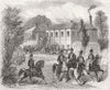 HANTS. Admiral Sir Edmund Lyons at Winkton House 1856 old antique print