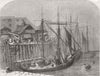 LONDON. Landing goods, Fresh Wharf, London Bridge 1856 old antique print