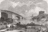KENT. The new bridge at Rochester 1856 old antique vintage print picture