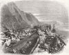 DEVON. Wind damage to Railway at Teignmouth 1859 old antique print picture