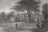 LONDON. Camden Place, Chiselhurst, Empress Eugenie 1870 old antique print