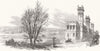 MIDDX. Water works at Hampton, Middlesex 1855 old antique print picture