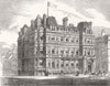 LANCS. New Conservative Club-House, Liverpool 1882 old antique print picture