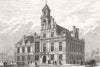 NORFOLK. new municipal buildings, Yarmouth 1882 old antique print picture