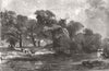 BERKS. Church Pool, Wargrave 1855 old antique vintage print picture