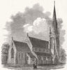 LONDON. The Church of St Stephen, Shepherd's Bush 1850 old antique print