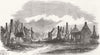 CAMBRIDGESHIRE. fire at Cottenham, from Lambs Corner 1850 old antique print