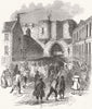 LINCS. Scene at the Castle Gate, Lincoln 1850 old antique print picture