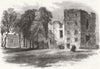 Dilston Castle (Earl of Derwentwater), Northumberland 1868 old antique print