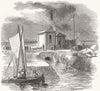 CAMBRIDGESHIRE. Drainage of Whittlesea Mere-Appold's Pump 1851 print