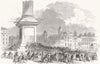 LONDON. Kossuth speaking, Trafalgar Sq 1851 old antique vintage print picture