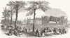 BUCKS. Peace & Brotherhood festival, Hartwell, Bucks 1851 old antique print