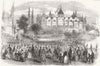 WARCS. Fete at Aston Hall, Birmingham 1856 old antique vintage print picture