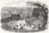 DURHAM. Bishop Auckland Horticultural Society fete 1859 old antique print