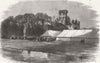 YORKS. Horticultural Fete, Kirkstall Abbey, Leeds 1858 old antique print