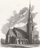 LONDON. St Matthias' Church, Richmond, Surrey 1858 old antique print picture