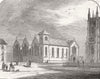 YORKS. St George's Schools, Sheffield 1844 old antique vintage print picture