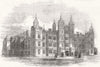 LINCS. Burghley House-North front 1844 old antique vintage print picture