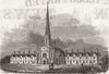 KENT. New Alms-houses at Northfleet 1844 old antique vintage print picture