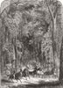 SUSSEX. Road through Goodwood Park 1844 old antique vintage print picture