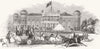 SUSSEX. Goodwood House-scene in the park 1844 old antique print picture