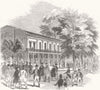 SOCIETY. Victoria Archery Rooms-the council dinner 1844 old antique print