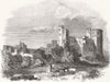 CHESHIRE. Peckforton Castle, Cheshire 1851 old antique vintage print picture