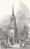 LONDON. Wellington memorial Clock-Tower, Southwark 1854 old antique print