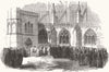 STAFFS. Funeral at Lichfield Cathedral 1854 old antique vintage print picture