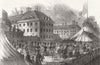 LONDON. The great lawn and tent, Chelsea Hospital 1846 old antique print