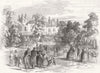 BEDS. Fete at Bedford Lodge, Campden Hill 1846 old antique print picture