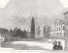 OXON. Worcester College Quadrangle, Oxford 1853 old antique print picture