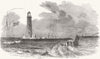 SUFFOLK. Orfordness lighthouse, UK-Holland telegraph 1853 old antique print