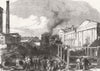 HANTS. Ruins of the late fire at Southampton 1868 old antique print picture