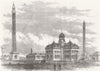 LONDON. view Abbey Mills pumping station 1868 old antique print picture