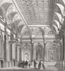 TEXTILES. Banqueting Hall of Clothworkers Co 1859 old antique print picture